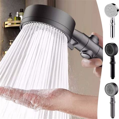 shower head with shutoff|handheld shower head on off.